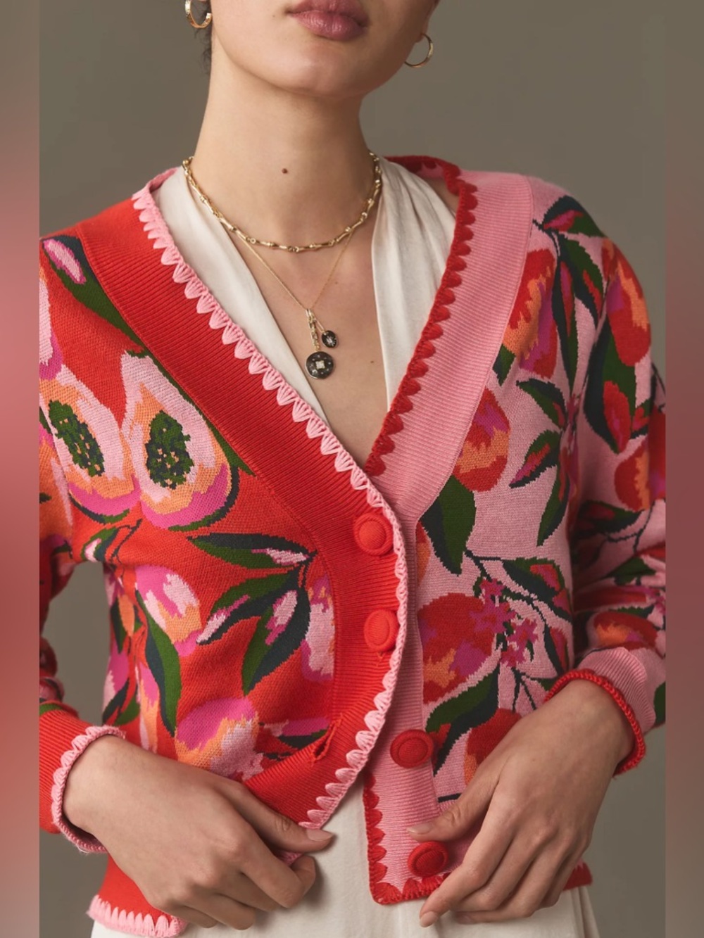 FARM Rio Mixed Papaya Knit Cardigan - Picture 3 of 5